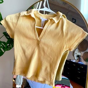 Full Tilt Johnny collar Crop Tee